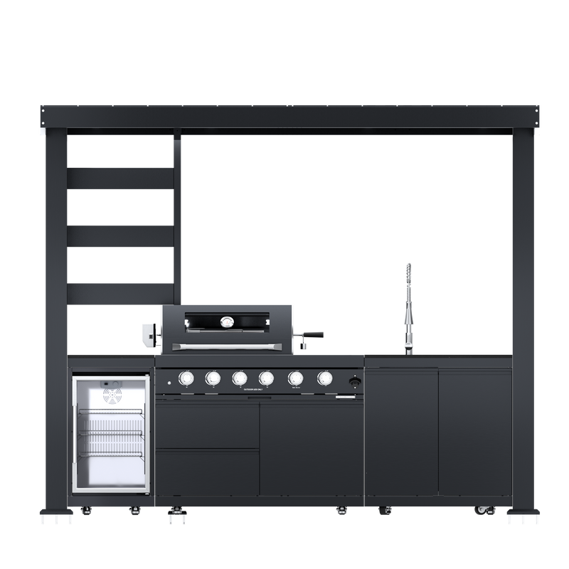 110-Inch Deluxe Stainless Steel Gas Outdoor Kitchen Grill by HouseOfZazla