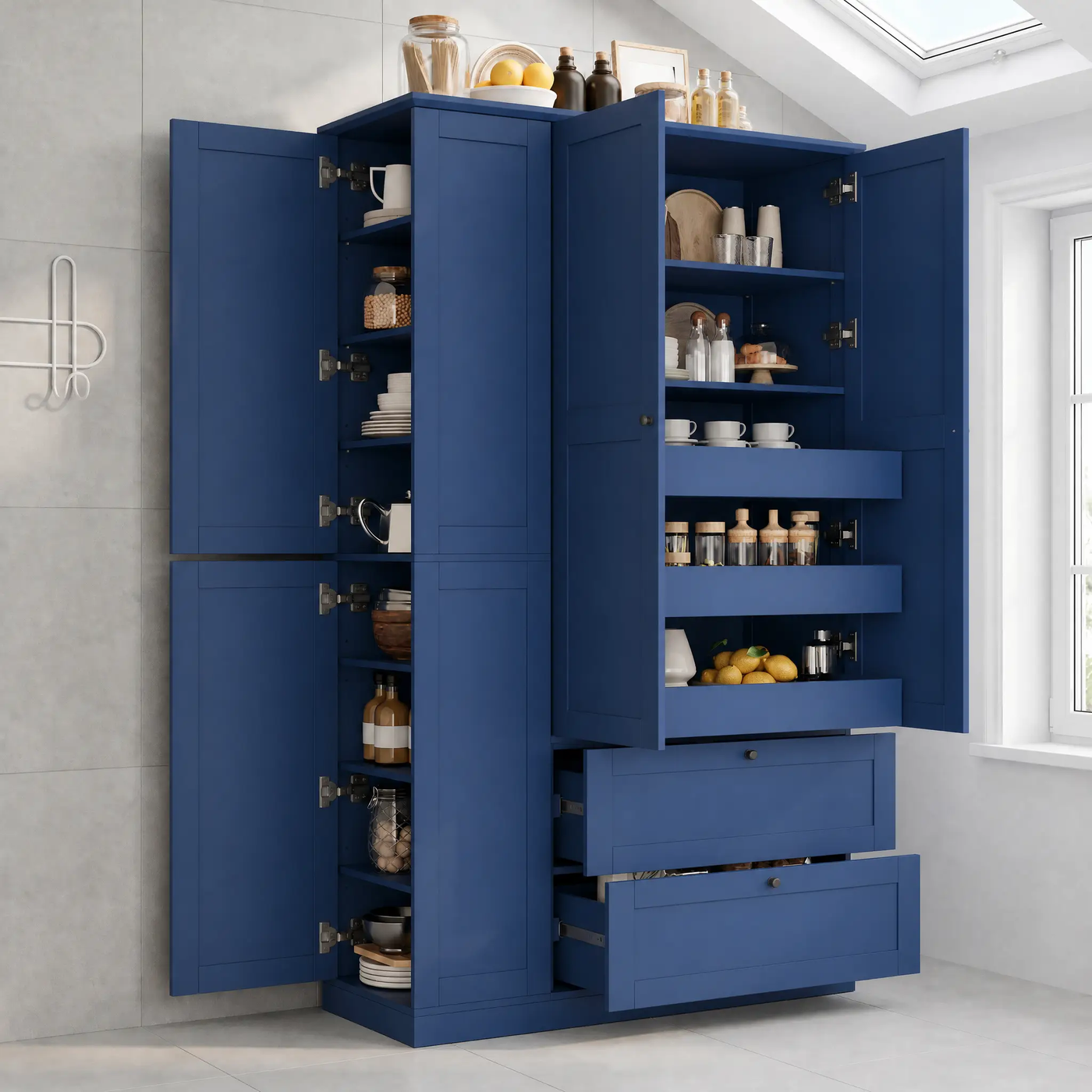 TOPMAX 73.6" Tall Farmhouse Kitchen Pantry Cabinet with 8 Shelves by HouseOfZazla