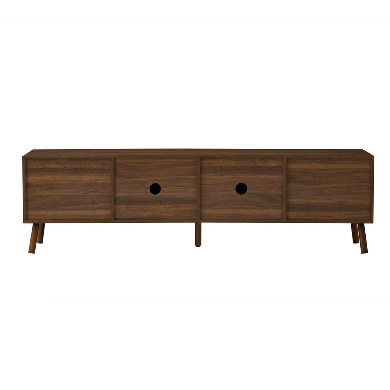 TV Stand With Soft Closing Hinges And Cable Management - Walnut by HouseOfZazla