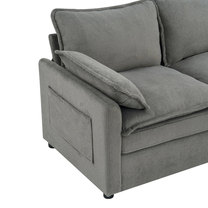Modern Sofa Set With Double Layer Cushion And Side Storage Pockets by HouseOfZazla