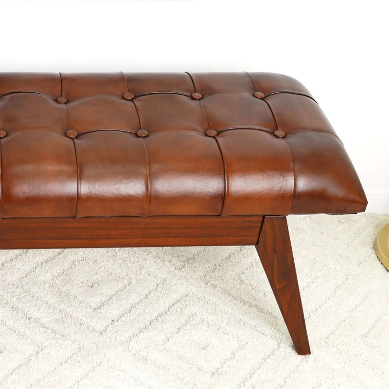 Maja - Bench - Cognac / Dark Brown by HouseOfZazla