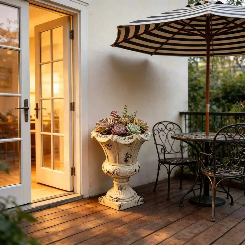 MGO Garden Planter, Antique White Finish by HouseOfZazla