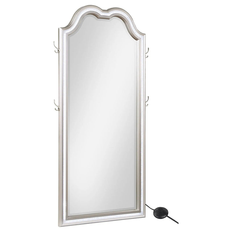 Evangeline Full Length LED Light Floor Mirror Silver Oak by Unique Piece Furniture
