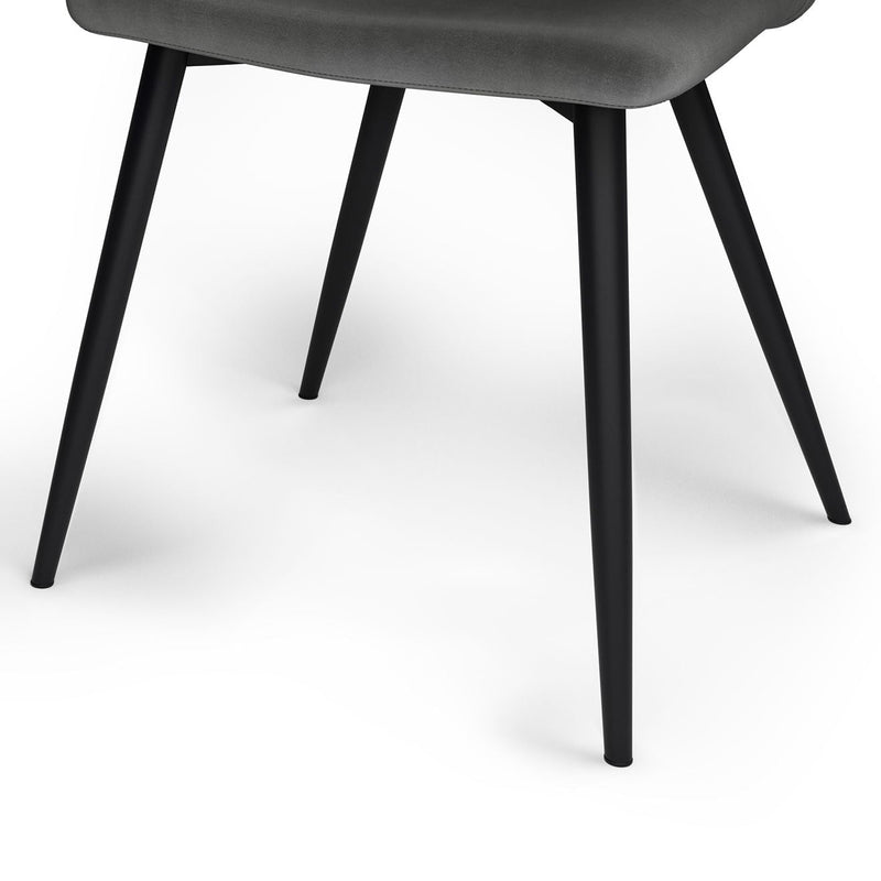 Upholstered Dining Chair Set with Curved Seat - Dark Gray, photo 4 of 8