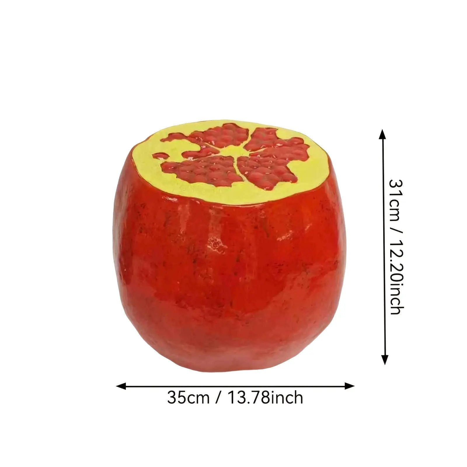 Pomegranate Fruit Stool – 13.4" Oversized Resin Stool by HouseOfZazla