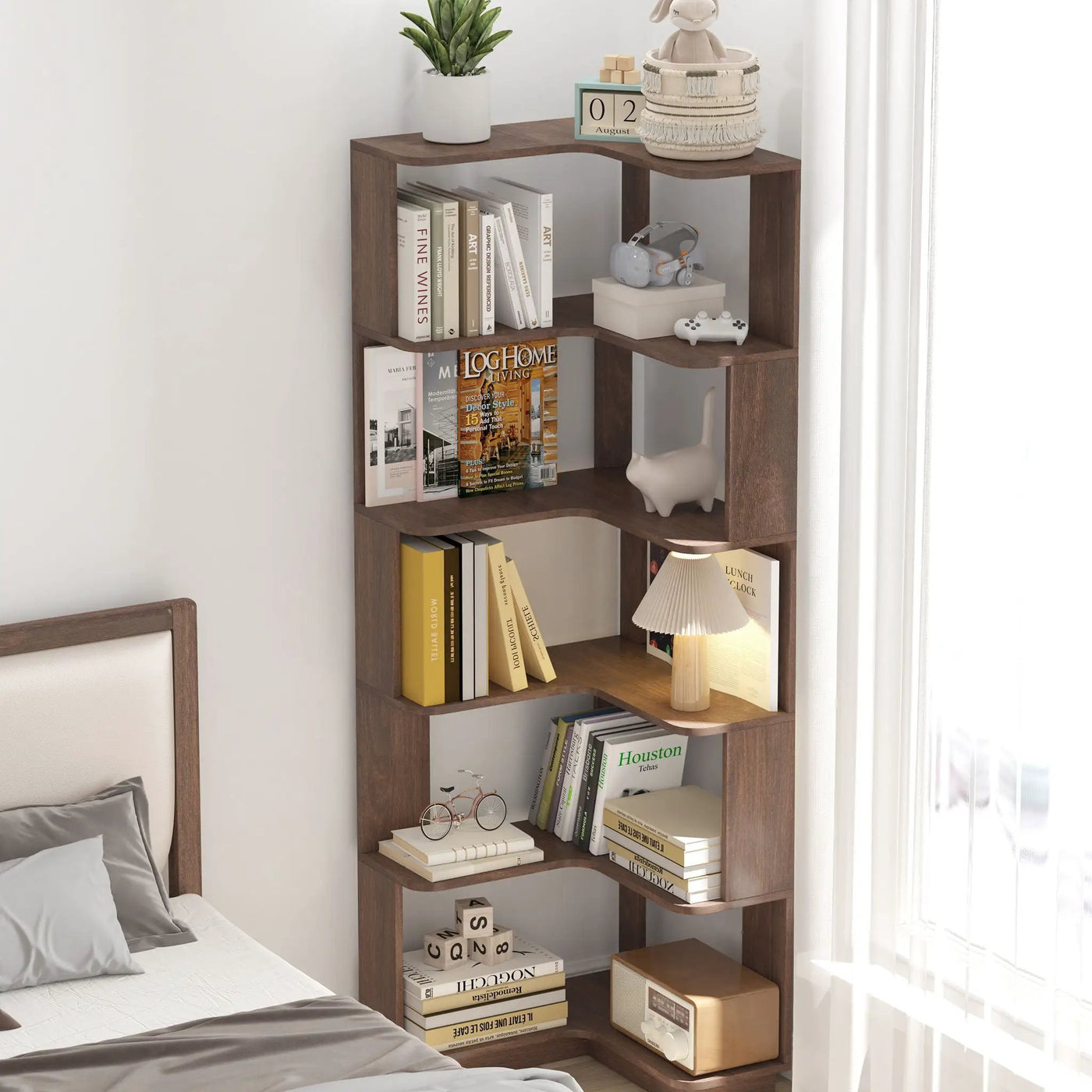 L-Shaped Design Corner Bookshelf by HouseOfZazla