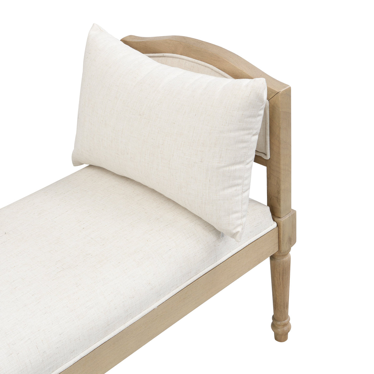 Upholstered Bench with Turned Legs & Side Cushions - Beige or Greige, photo 7 of 10