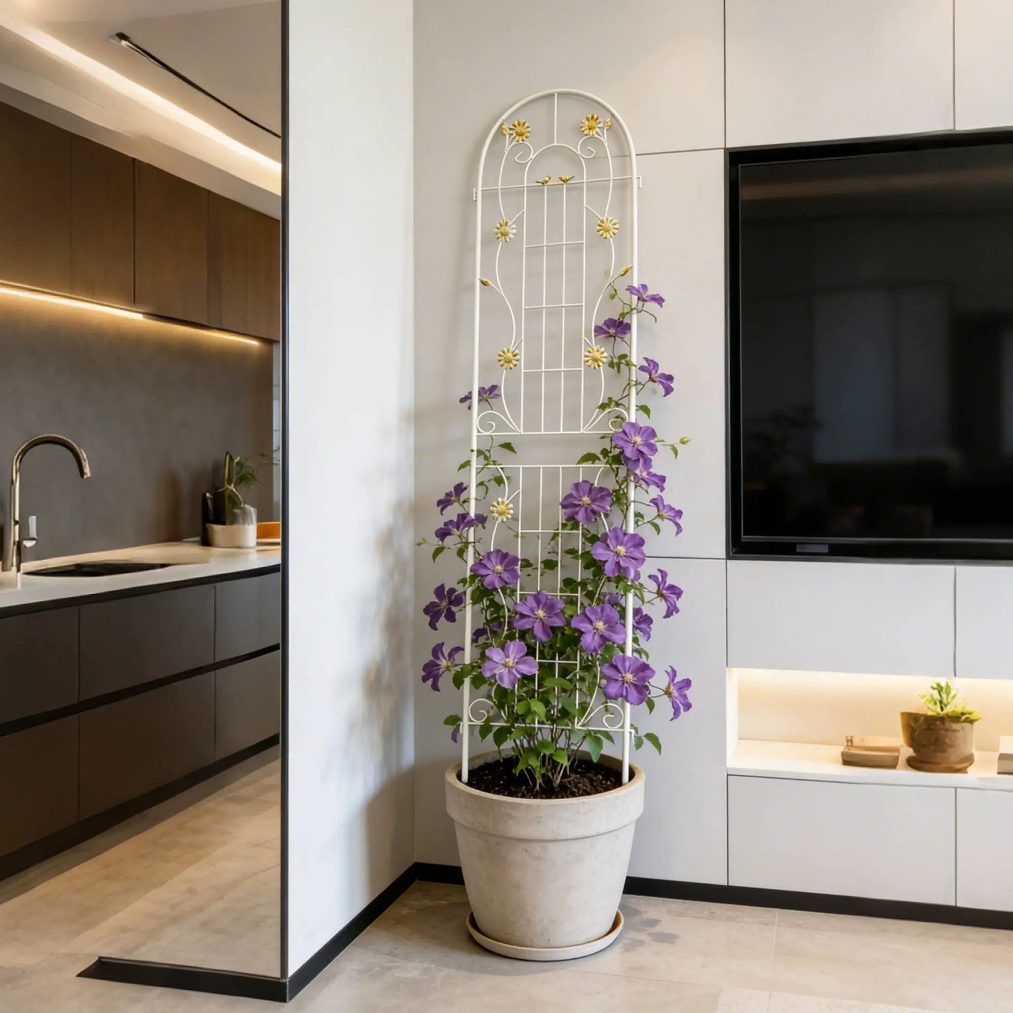 Metal Garden Trellis Rustproof Trellis For Climbing Plant Outdoor Flower Support by Unique Piece Furniture