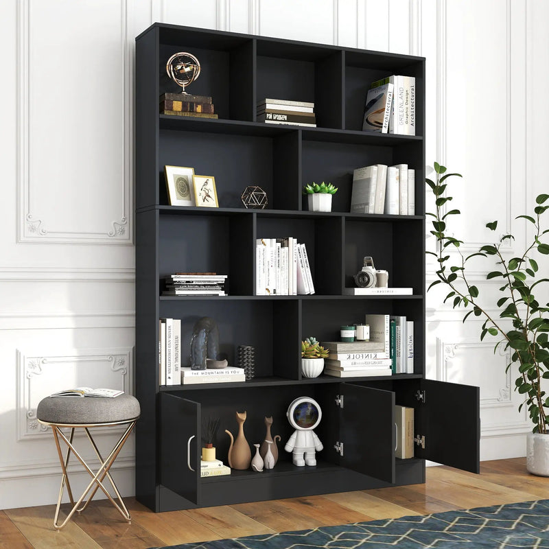 70.87" Tall Bookshelf with 10 Cubes and 3 Doors by HouseOfZazla