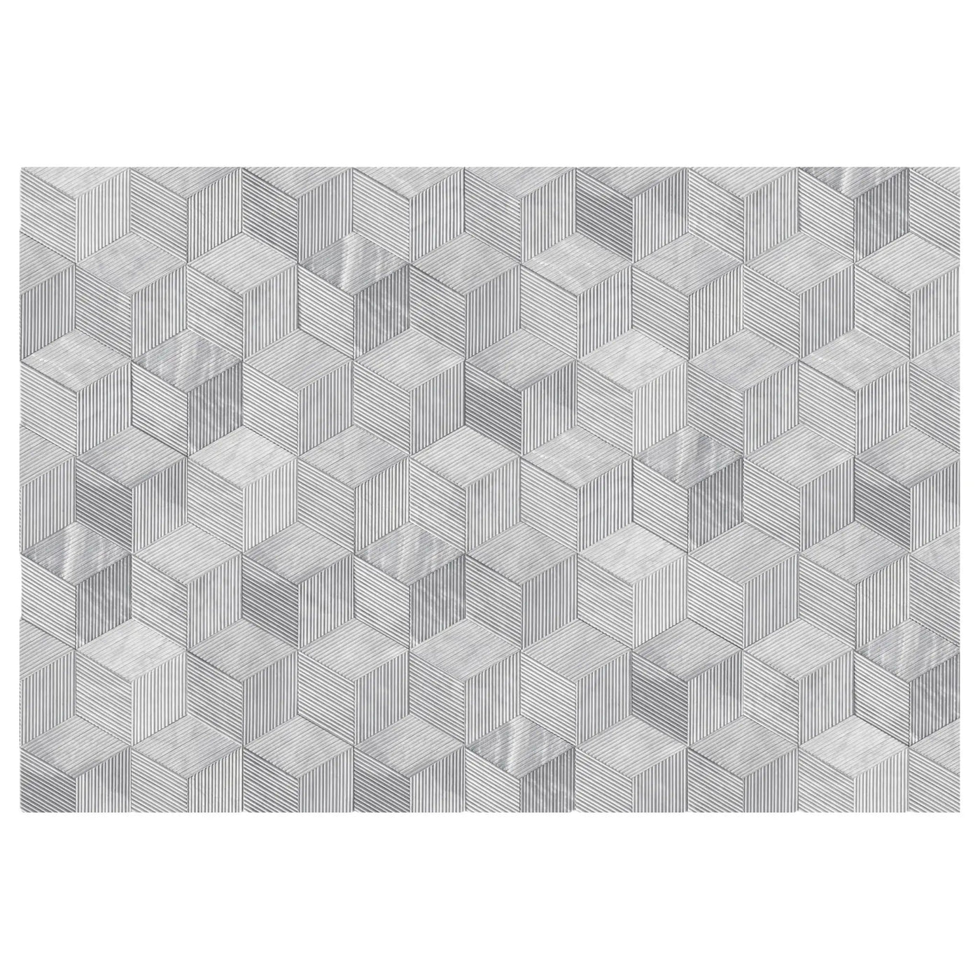 Hexagon Natural Stone Marble Tile, 3D Fluted (Set of 12) by HouseOfZazla