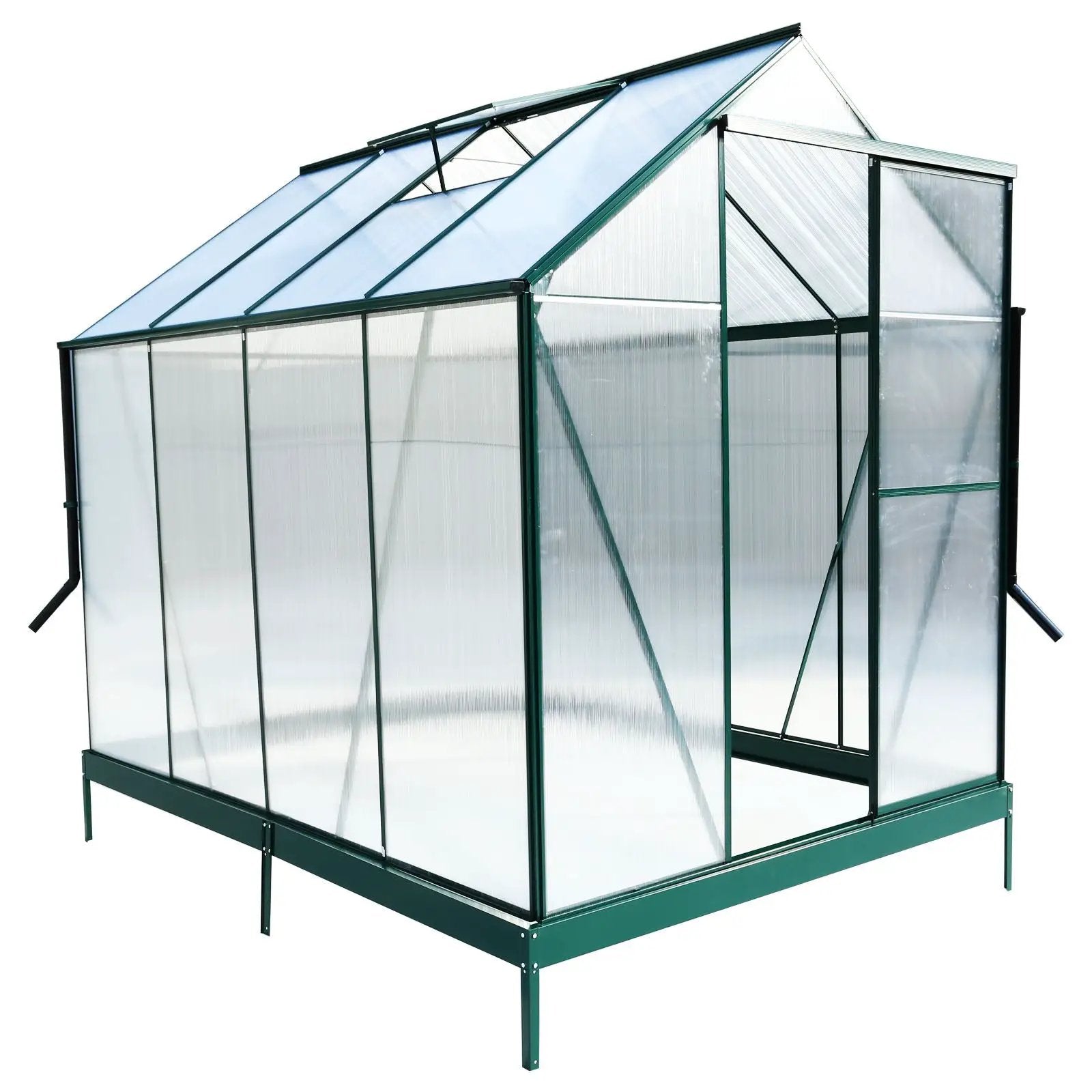 Polycarbonate house, Heavy Duty Outdoor Aluminum Walk-In House Kit With Rain Gutter, Vent And Door For Backyard Garden by HouseOfZazla