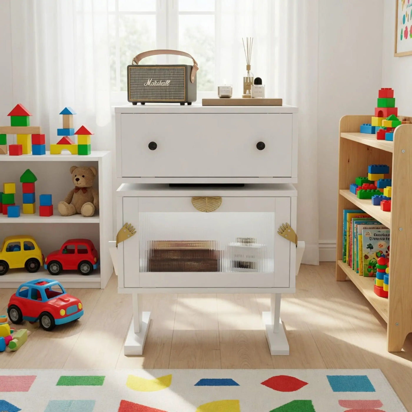 Robot LED Nightstand With 360° Rotating Drawer by HouseOfZazla
