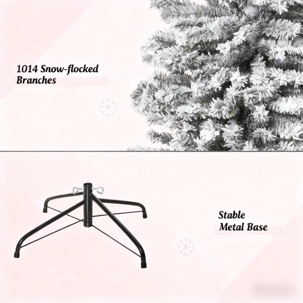 9ft Flocked Christmas Tree with Faux Snow by HouseOfZazla