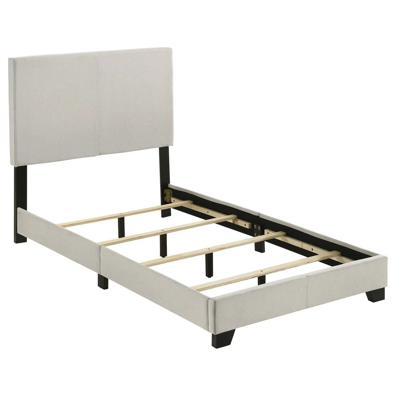 Dorian Fabric Upholstered Twin Panel Bed Cream by Unique Piece Furniture
