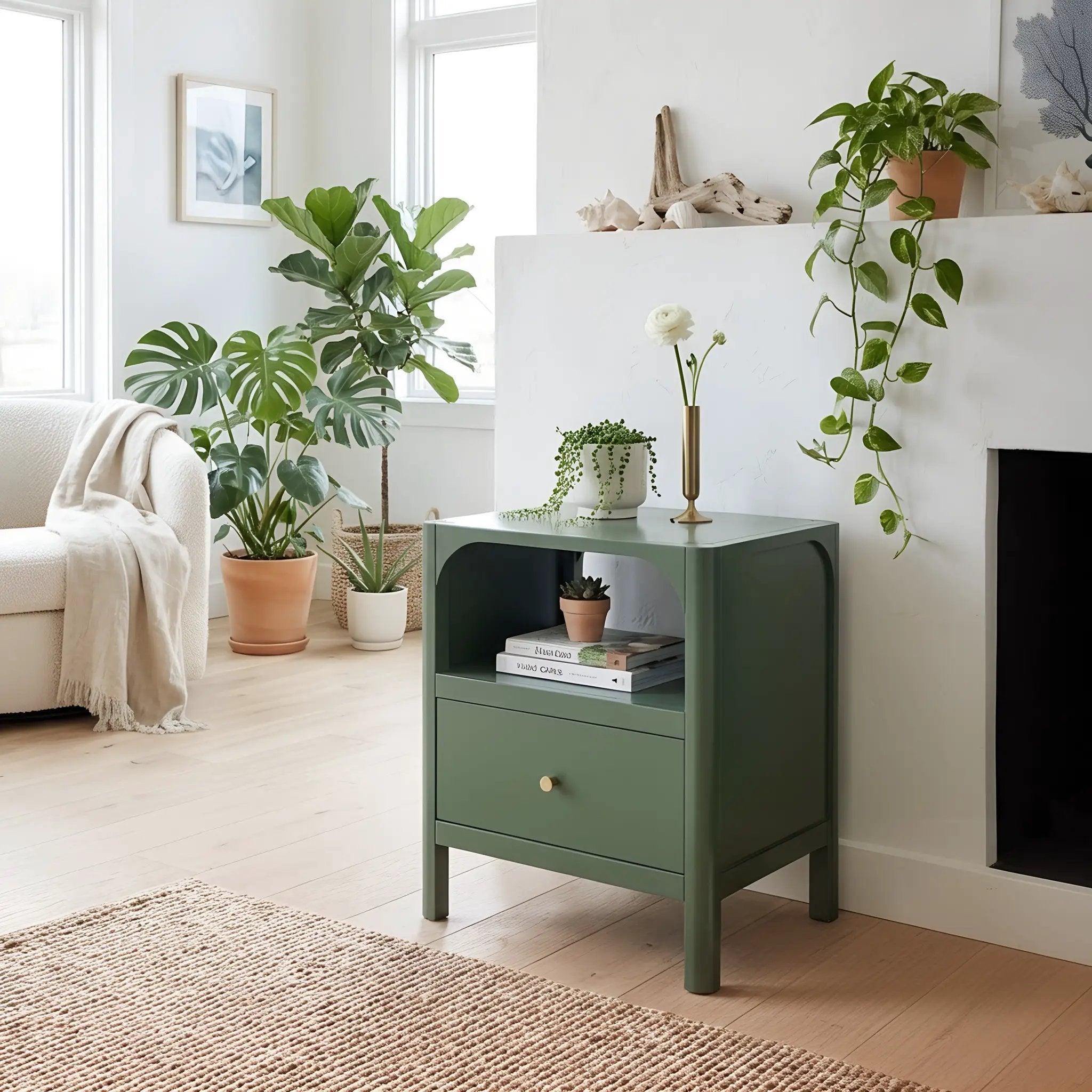 Williamson 1-Drawer Nightstand in Vintage by HouseOfZazla