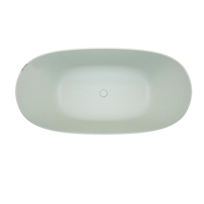 57'' Freestanding Bathtub Resin Stone Soaking Bathtub by HouseOfZazla