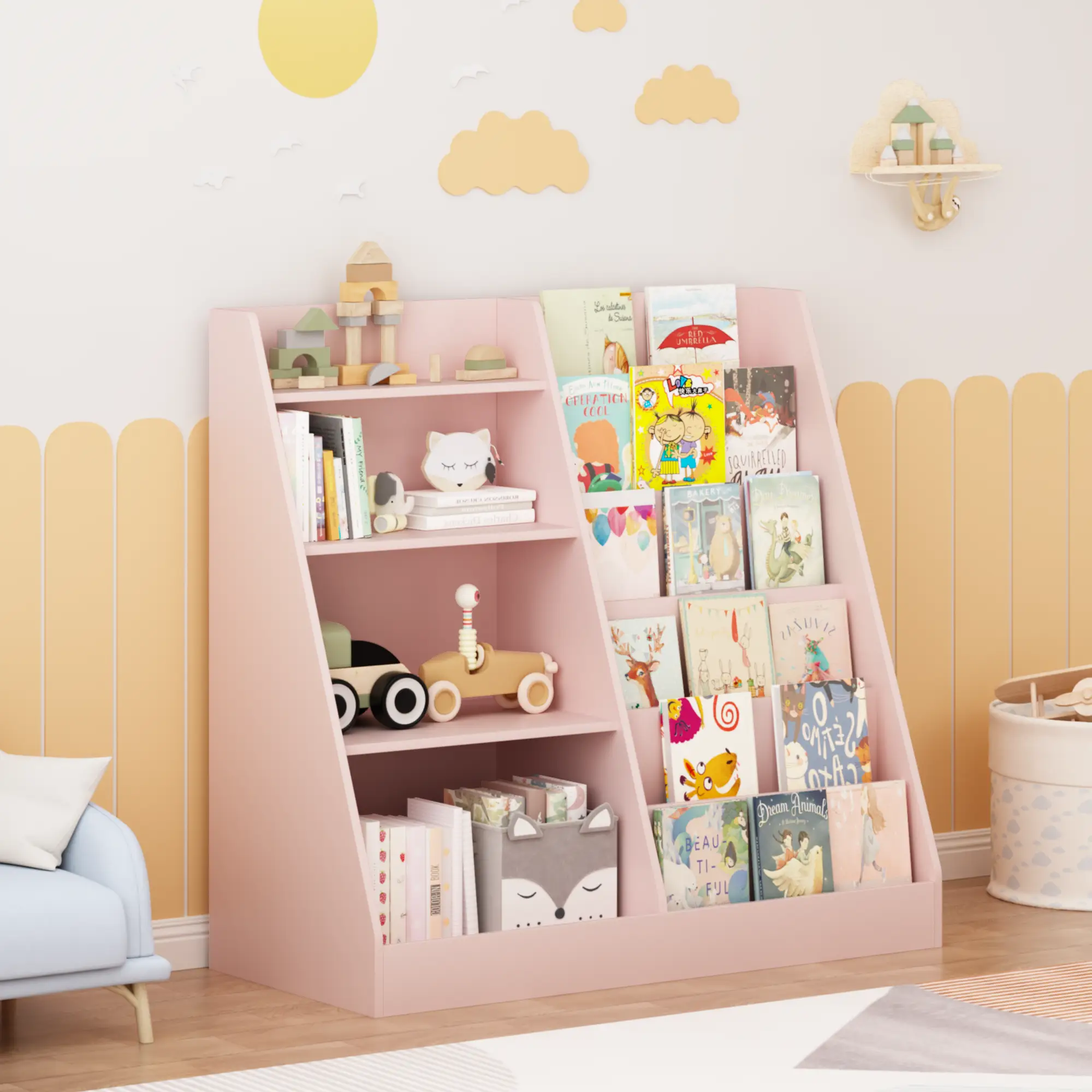 Kids Bookshelf and Toy Storage Organizer by HouseOfZazla