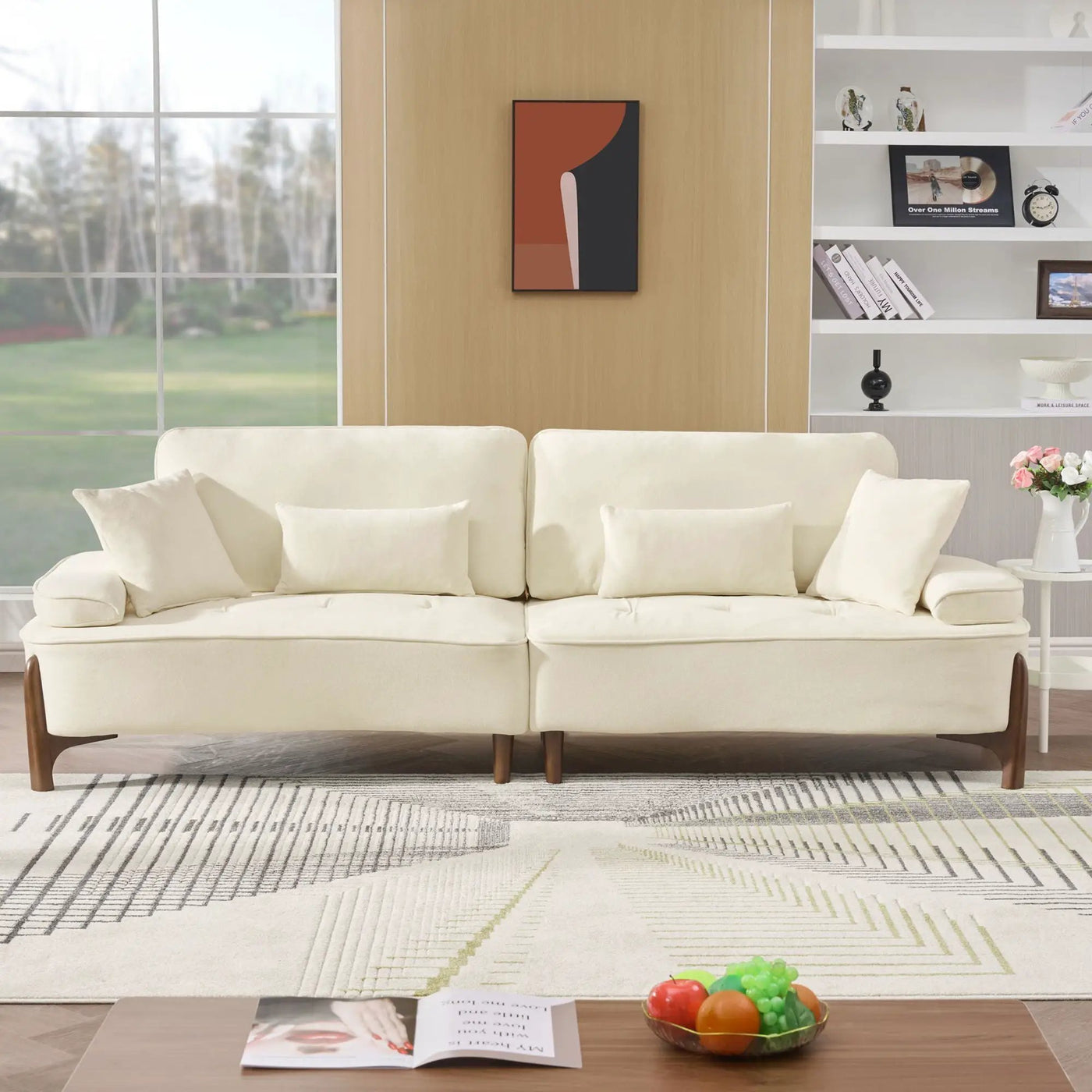 Comfortable Deep Seated Sofa With Pillows by HouseOfZazla