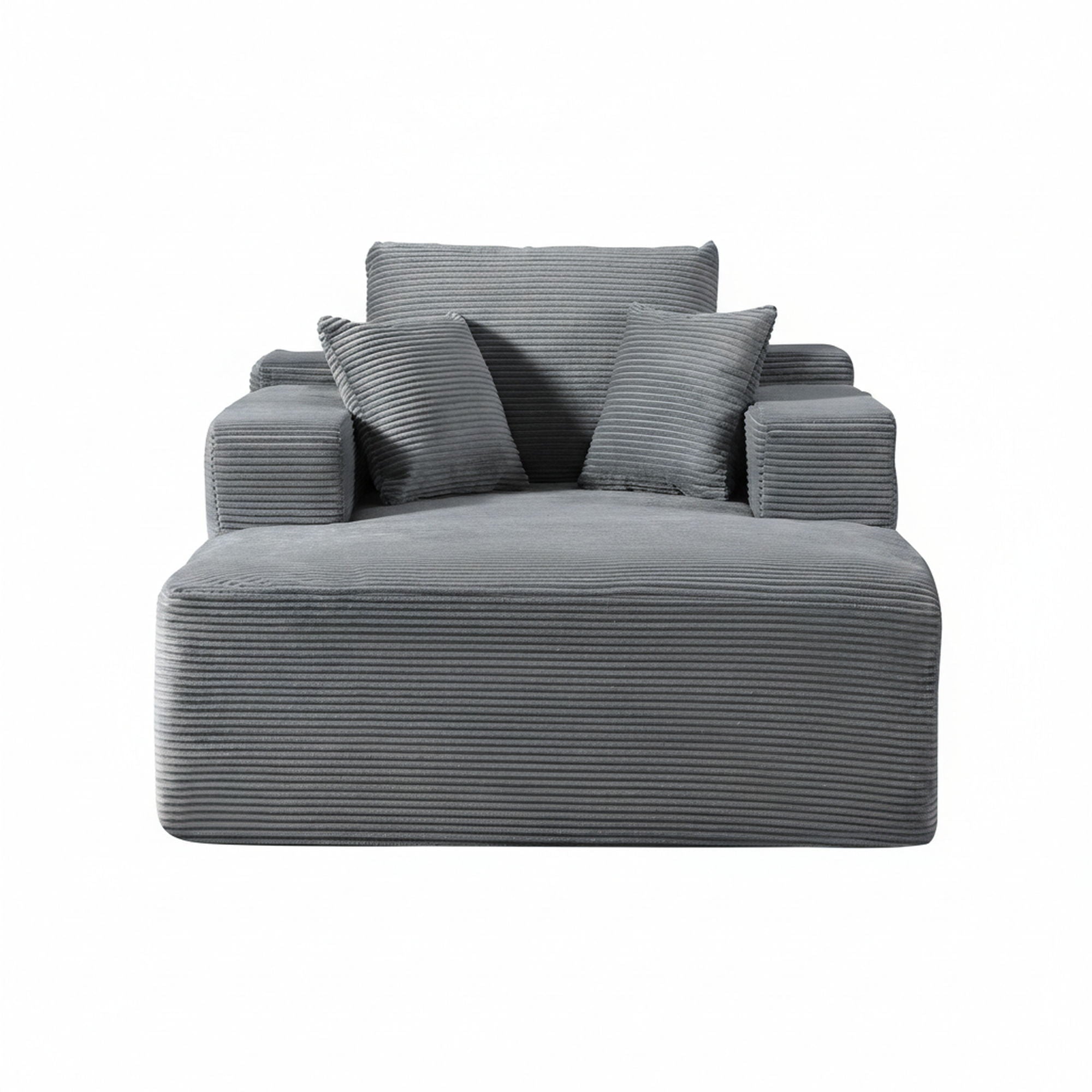 Convertible Chaise Lounge Chair With Wide Armrest & Throw Pillows by HouseOfZazla