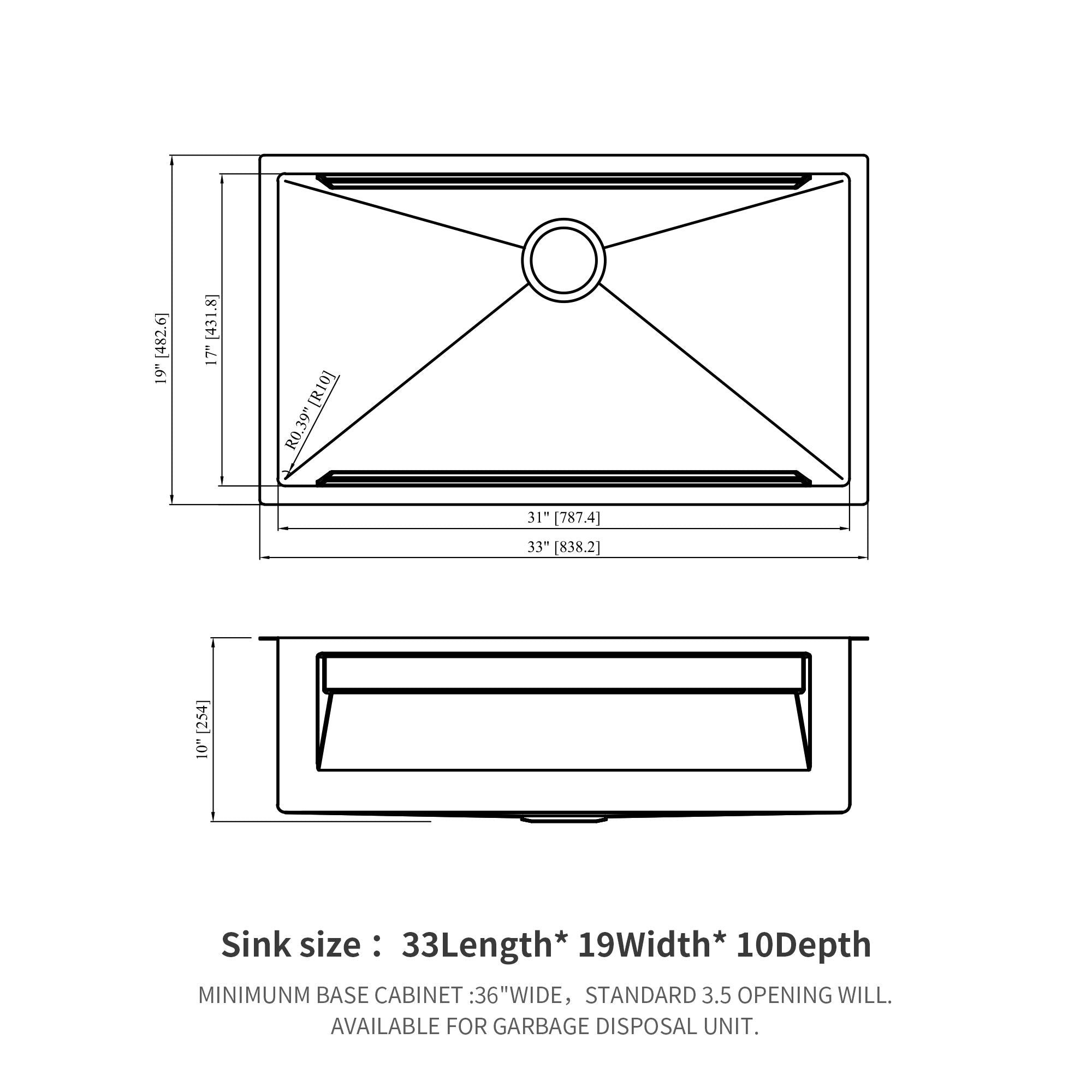 Undermount Kitchen Sink, Single Bowl With Ledge Workstation, 16 Gauge Stainless Steel - Brushed Nickel by HouseOfZazla