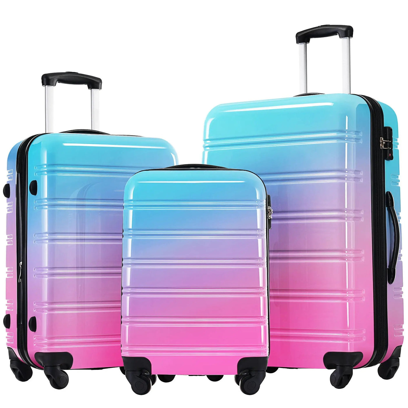 Hardshell Luggage Sets 3 Piece Gradient Color Expandable Suitcase With Spinner Wheels And Tsa Lock Lightweight 20" 24" 28" Available by HouseOfZazla