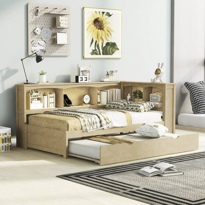 Daybed With Trundle, Storage Cabinets, USB Ports by Unique Piece Furniture