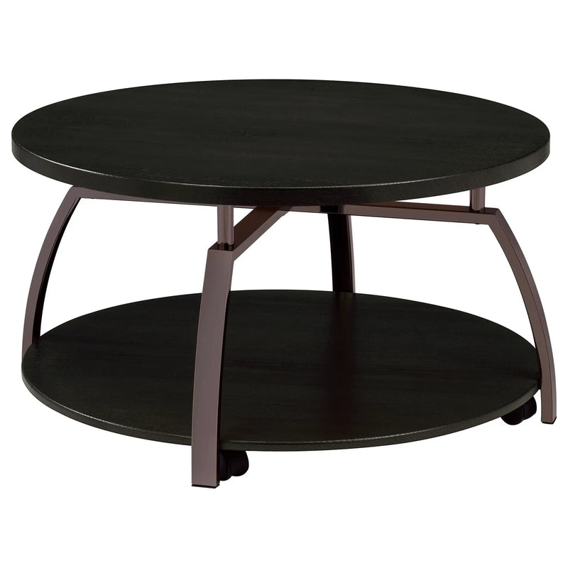 Dacre 2-piece Round Coffee and End Table Set Dark Charcoal by Unique Piece Furniture