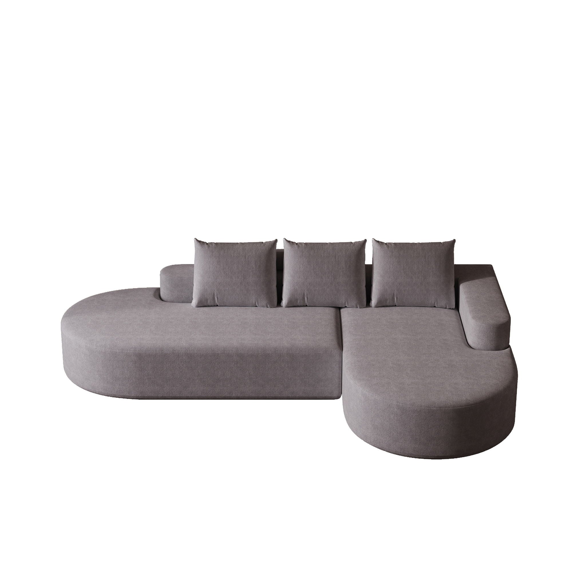 Modern Curved Sofa, L-Shaped Modular Sectional Set With 3 Pillows by HouseOfZazla