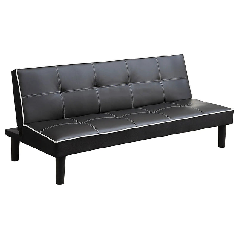 Cranston - Armless Sofa Bed With Contrast Piping - Black by HouseOfZazla
