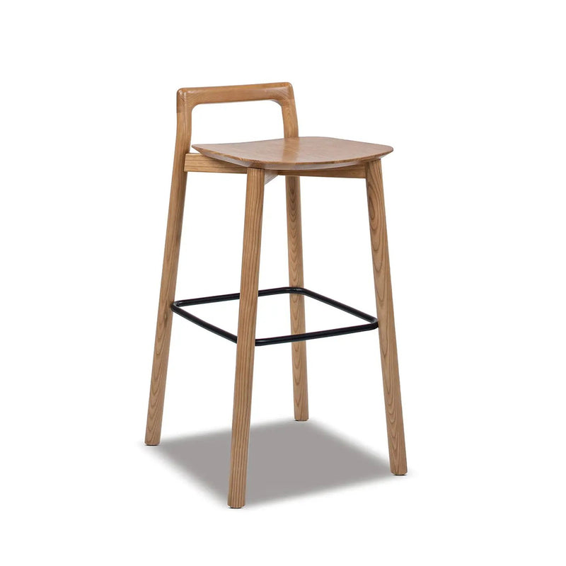 Sven 30" Modern Minimalist Low Back Wood Barstool by HouseOfZazla