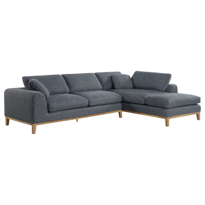 Harlan - L-Shape Upholstered Sectional With Pillows - Gray by HouseOfZazla