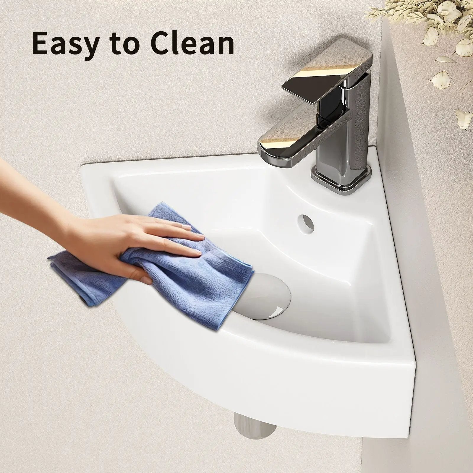 Triangle Corner Sink For Bathroom - Milk White by HouseOfZazla