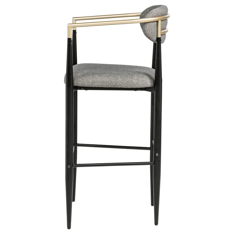 Tina Fabric Upholstered Bar Chair Dark Grey (Set of 2) by Unique Piece Furniture