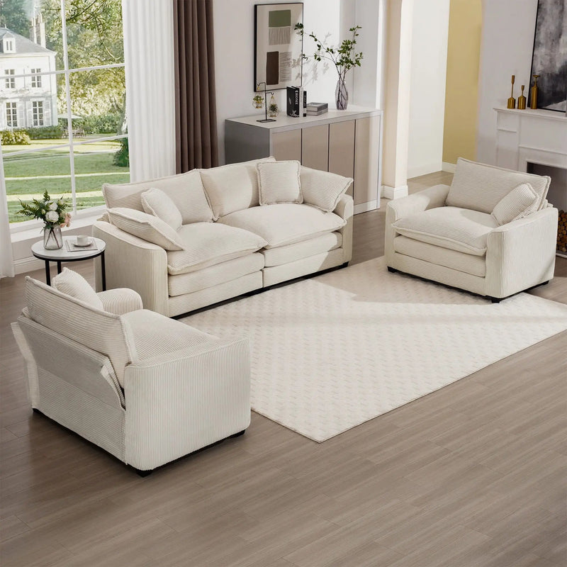 Elegant Oversized Sectional Sofa Set With Deep Seats And Flexible Layout by Unique Piece Furniture