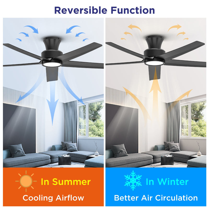 52 Inch Ceiling Fan with Light, Reversible DC Motor and Remote by HouseOfZazla