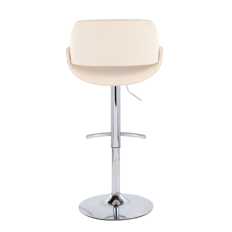 Fabrico - Contemporary Adjustable Bar Stool With Rounded T Footrest (Set of 2) by Unique Piece Furniture