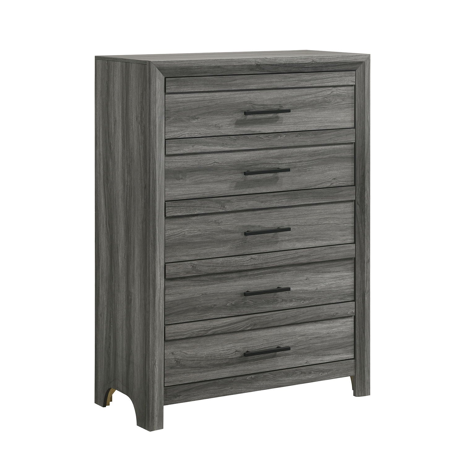 Denver - 5 Drawer Chest - Gray by HouseOfZazla