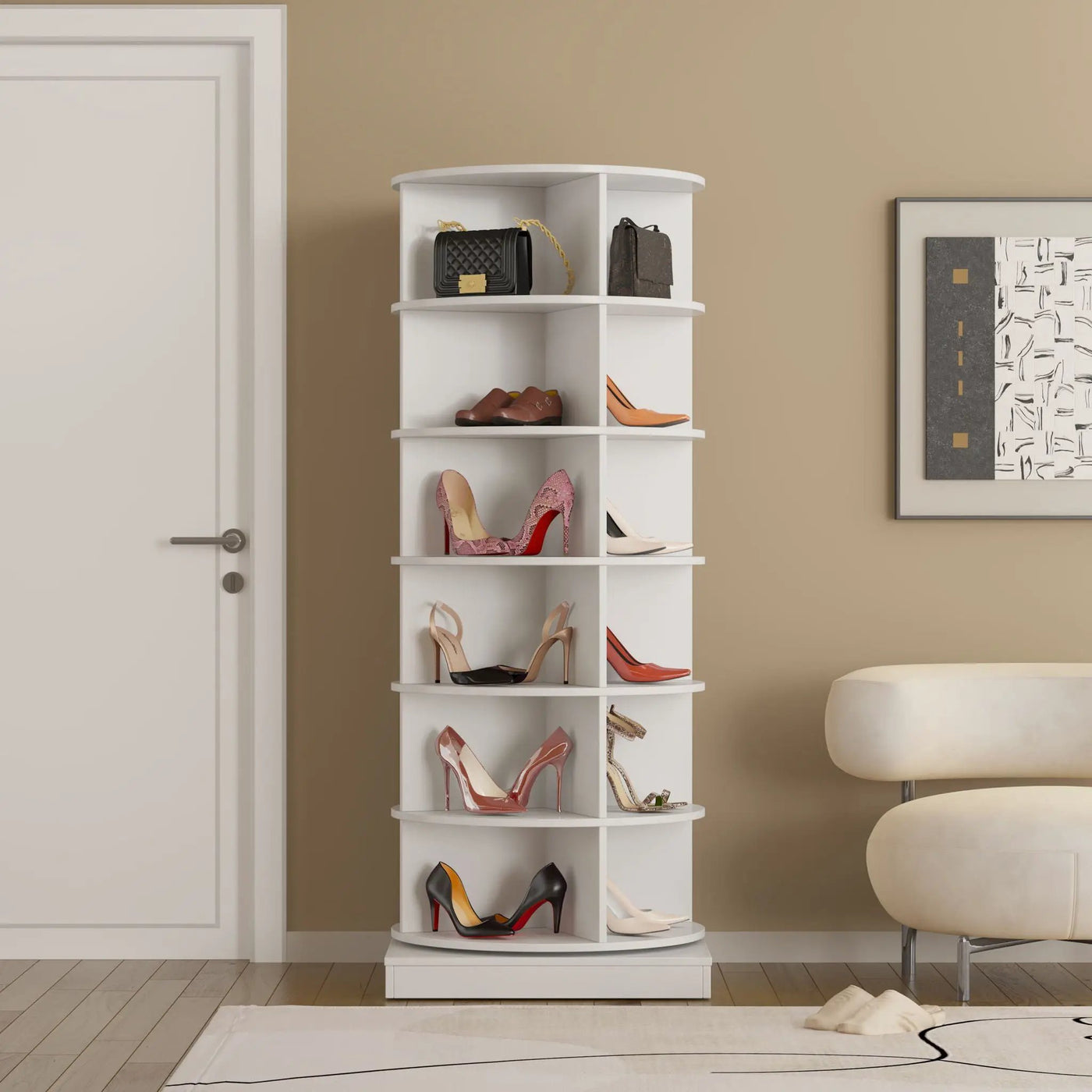 360 Rotating Shoe Cabinet 6 Layers by HouseOfZazla