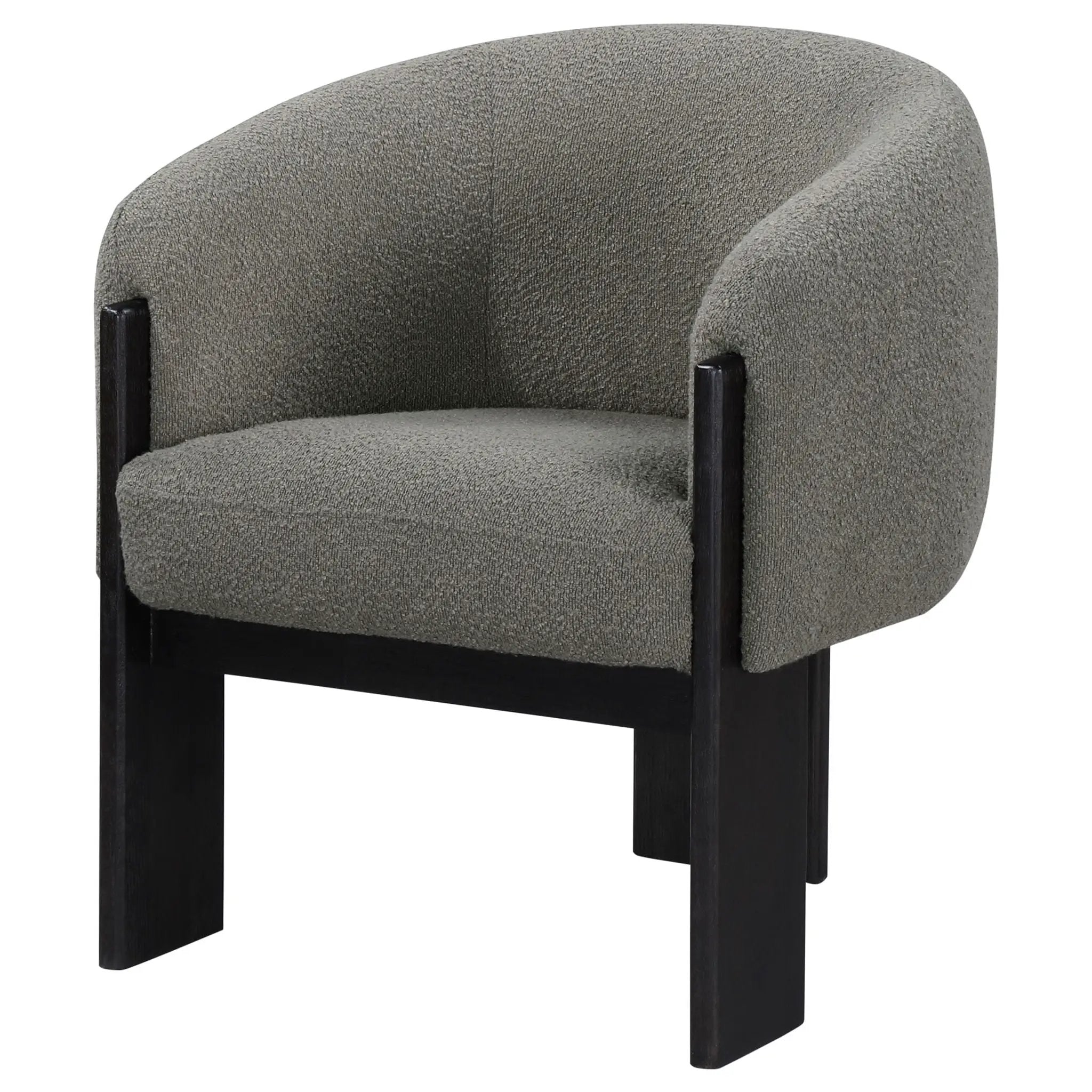 Valdez Boucle Upholstered Barrel Back Accent Chair Brown by Unique Piece Furniture