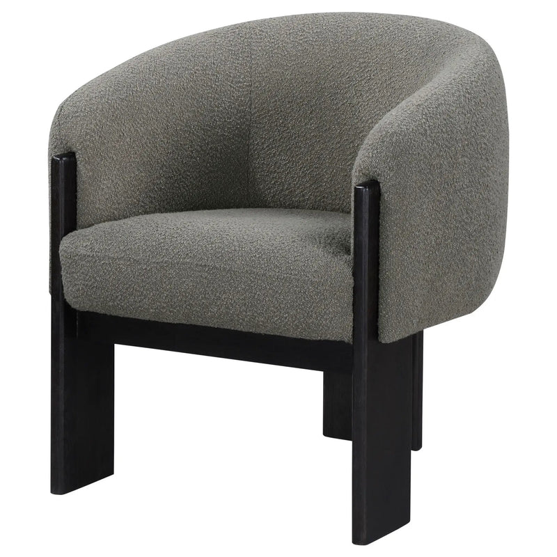 Valdez Boucle Upholstered Barrel Back Accent Chair Brown by Unique Piece Furniture