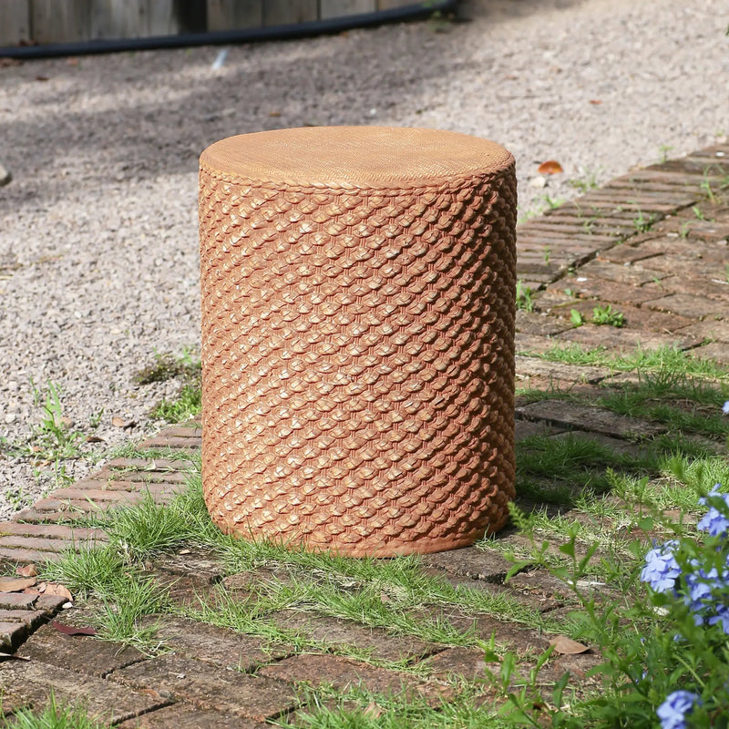 Evie Outdoor Patio Round MGO Side Table Brown by HouseOfZazla