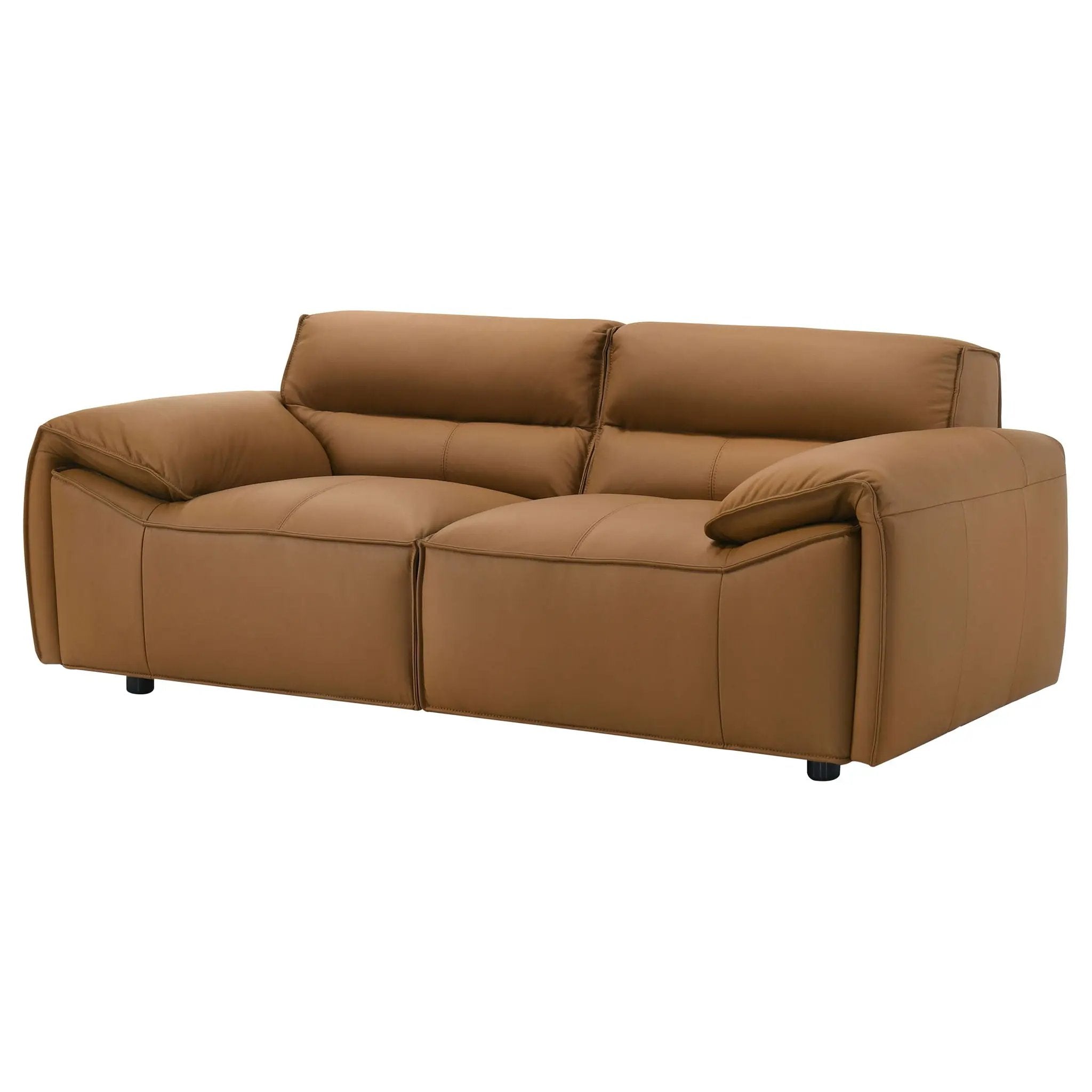 Buxton Top Grain Leather Upholstered Loveseat Orange by Unique Piece Furniture