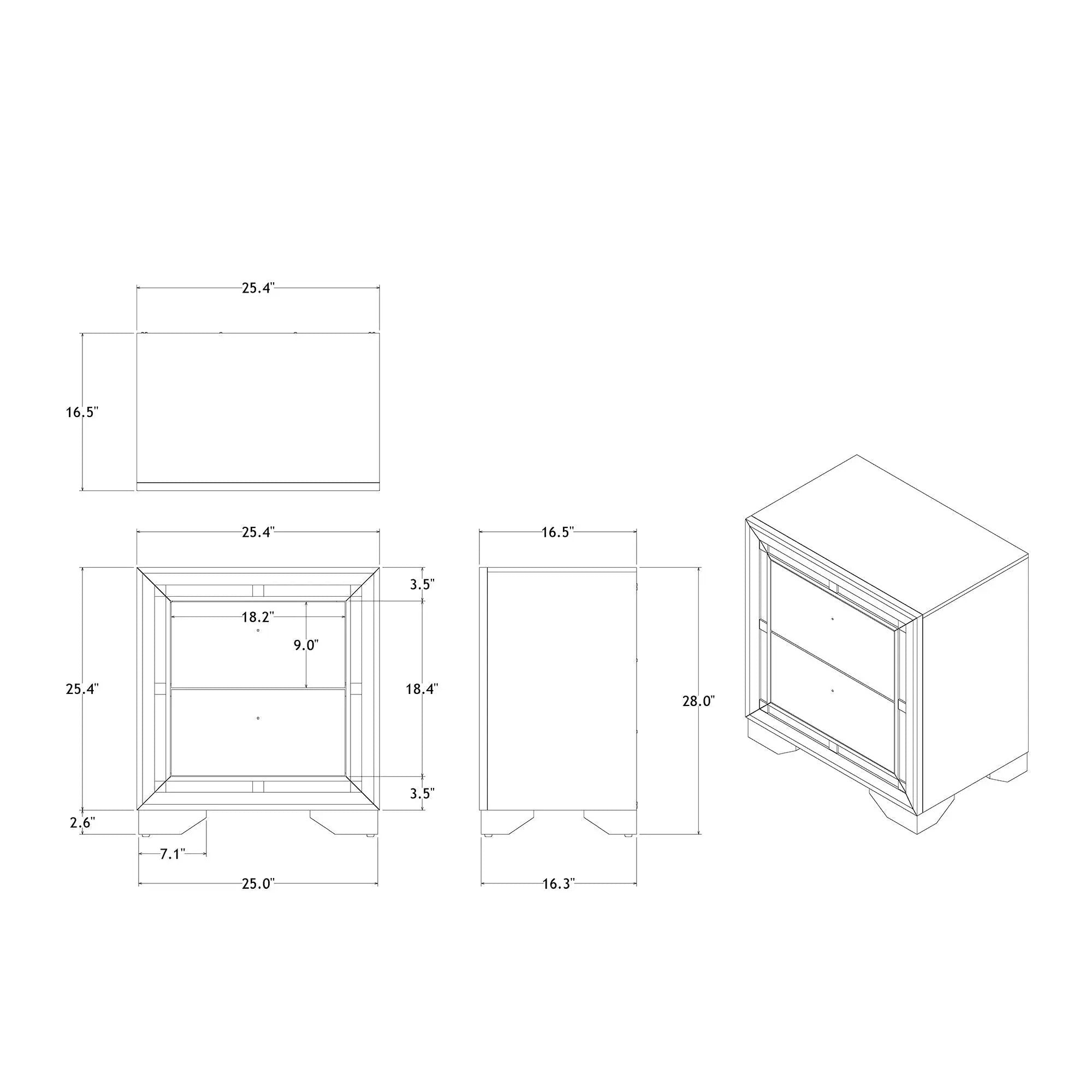 Chloe - Nightstand - Gemstone Silver by Unique Piece Furniture