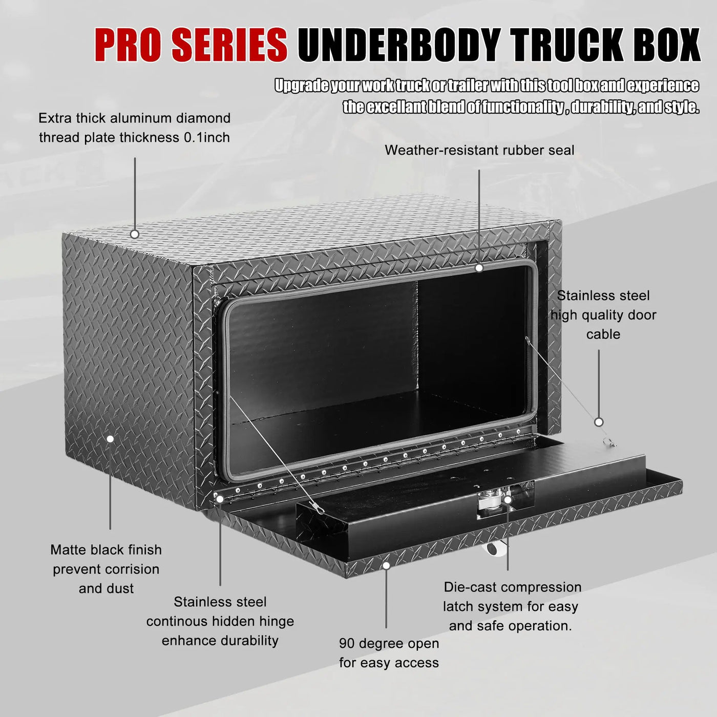Pro Series Underbody Truck Tool Box Waterproof Storage Chest by HouseOfZazla