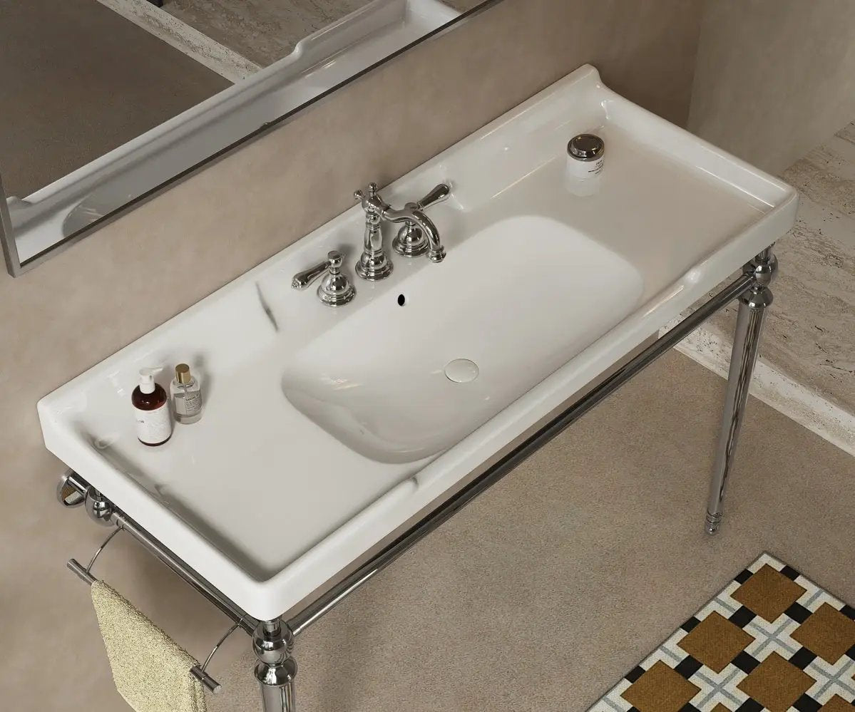 VICI 48" Bathroom Ceramic Basin with 3 Pre-Drilled Holes by HouseOfZazla