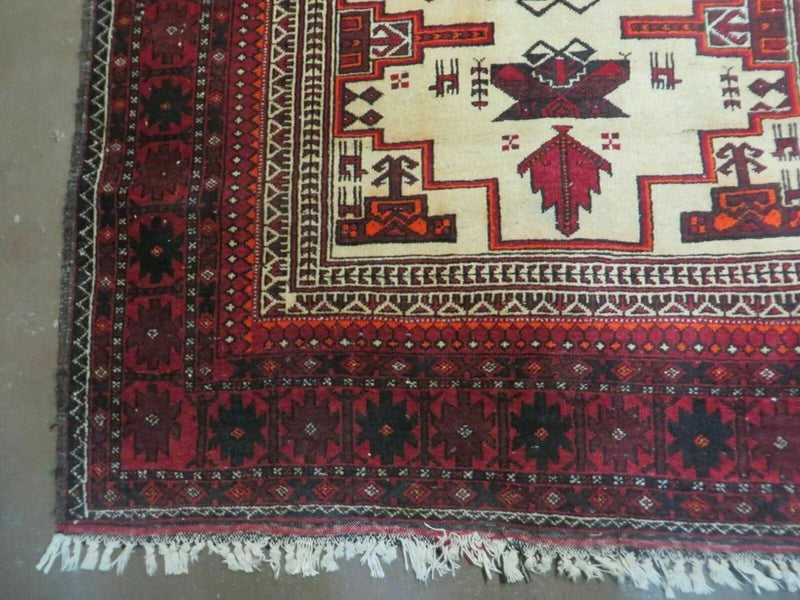 4' X 7' Vintage Handmade Pakistan Turkoman Bokhara Balouch Woven Wool Rug Nice by Jewel Rugs