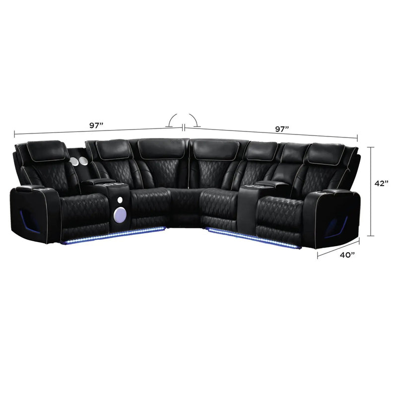 Fortuner - Power Recliner Sectional Sofa by HouseOfZazla