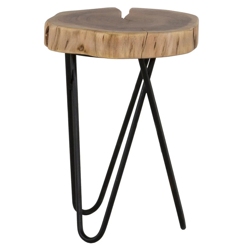 Rustic Accent Round Table With Iron Hairpin Legs by HouseOfZazla