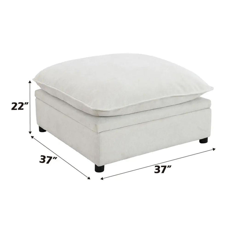 Marisa - Modular Ottoman With Storage - Beige Boucle by Unique Piece Furniture