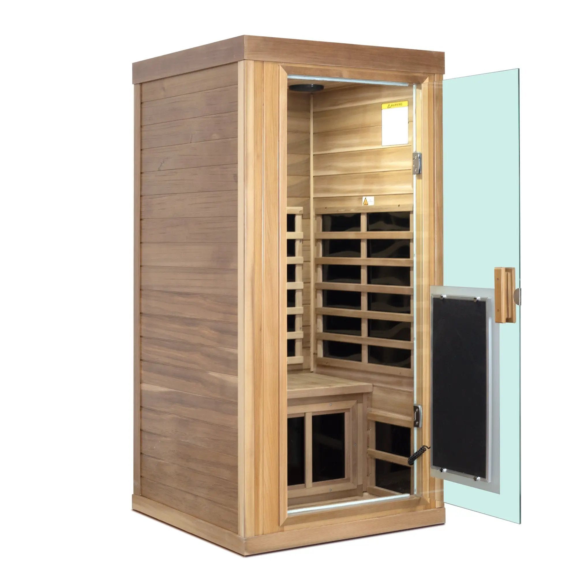 One person Far infrared red cedar standard indoor sauna room (Front & Rear & Left & Right) by HouseOfZazla